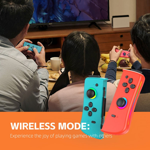 Kompatibel med Nintendo Switch Joy-Con Controller Bluetooth Gamepad - Röd+Blå Blå