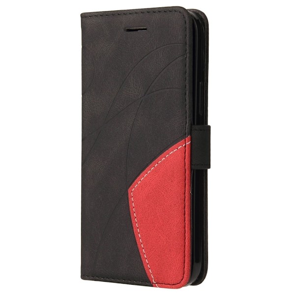 Til Xiaomi Redmi 14C KT-serie-1 dobbeltfarve tegnebog Black
