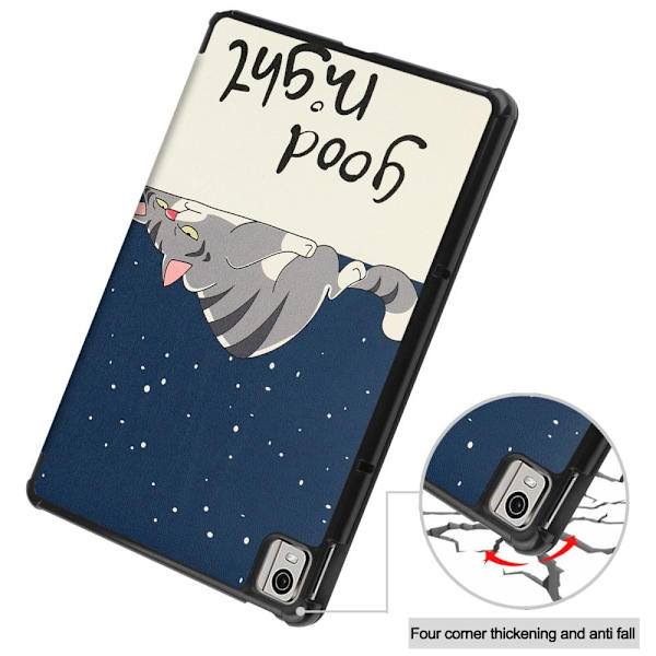 Nokia T21 Trifold Stand Sleep Wake Tablet Cover Case - Cat Multicolor