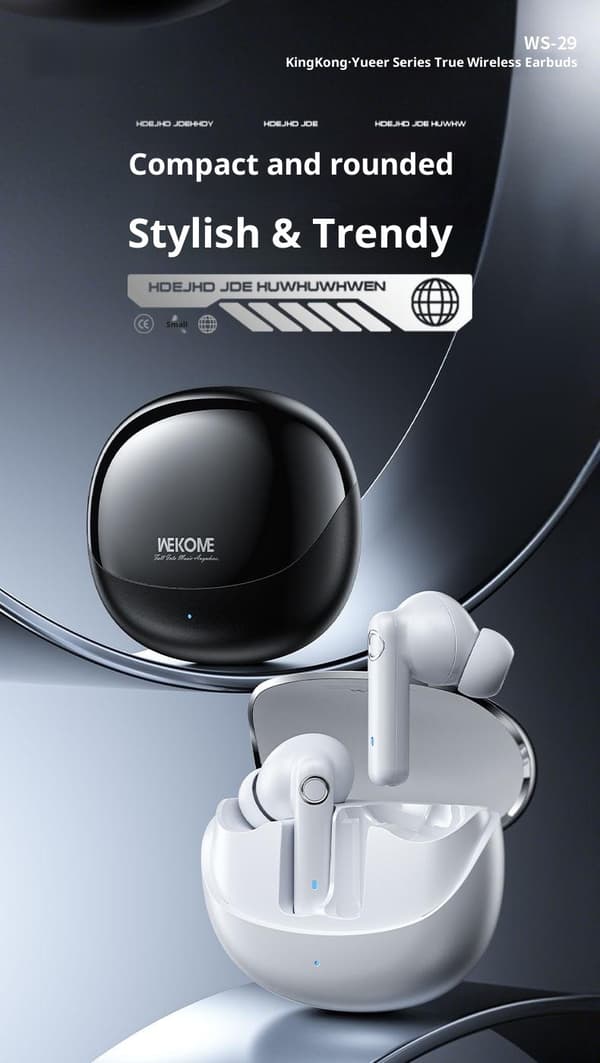WEKOME WS-29 Trådløse Hovedtelefoner In-Ear Bluetooth Kinkong 10 mm Driver - Sort Black