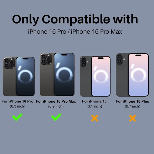 NORTHJO 2-Pack Kameralinsskydd för iPhone 16 Pro / 16 Pro Max, Härdat Glas Black