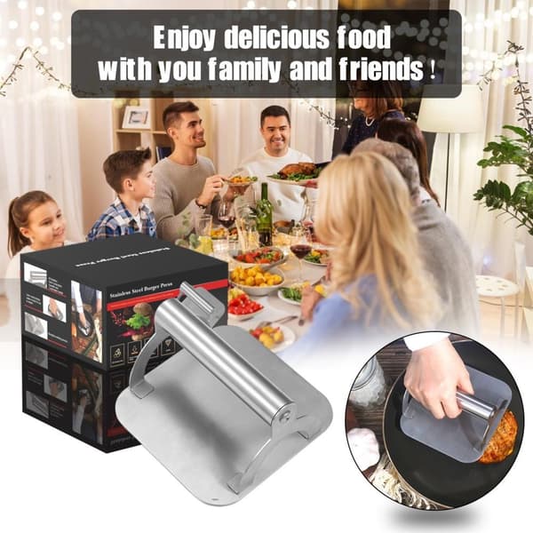 Smashburger Hamburgerpresse Smash brain Rustfritt stål Silver