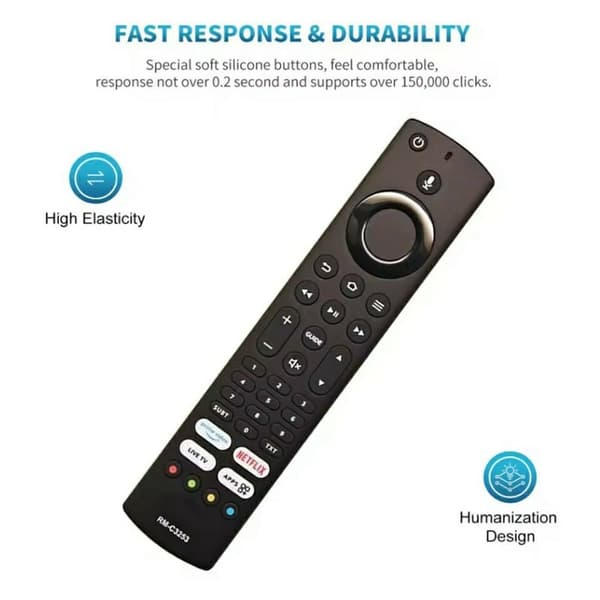 Fjernkontroll utskiftning for RM-C3253 for JVC TV stemmeaktivert Black