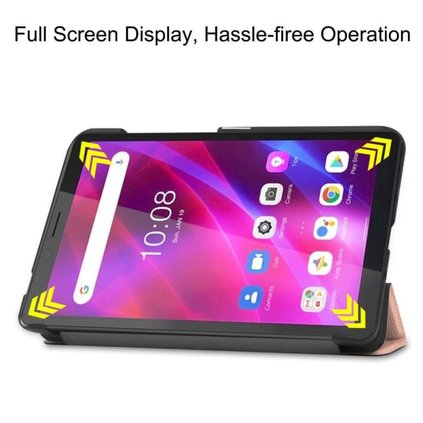 Tri-fold Fodral till Lenovo Tab M7 (3rd Gen) - Rose Gold Rosa guld