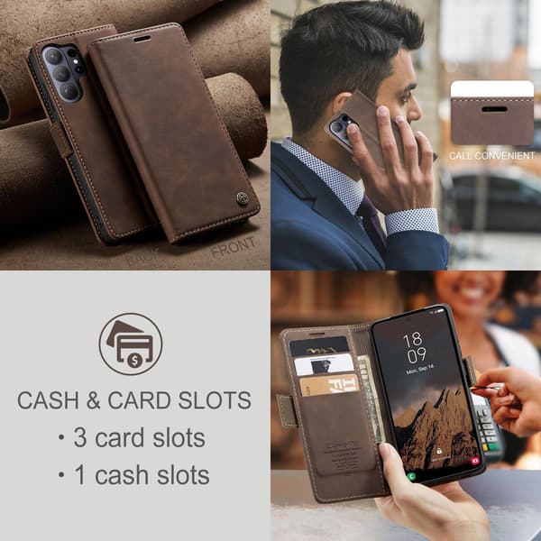 CASEME Plånboksfodral Samsung Galaxy S26 Ultra - Coffee Mörkbrun