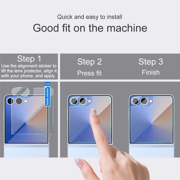 IMAK Till Samsung Galaxy Z Flip8 / Z Flip7 5G Kameralinsskydd Transparent