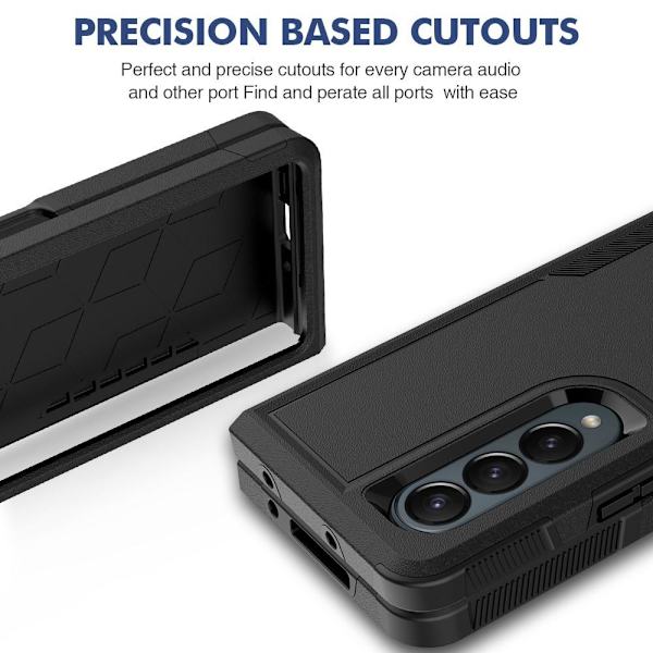 Samsung Galaxy Z Fold 4 5G PC + TPU Folding Phone Case Sjokkbestandig Bakdeksel Black