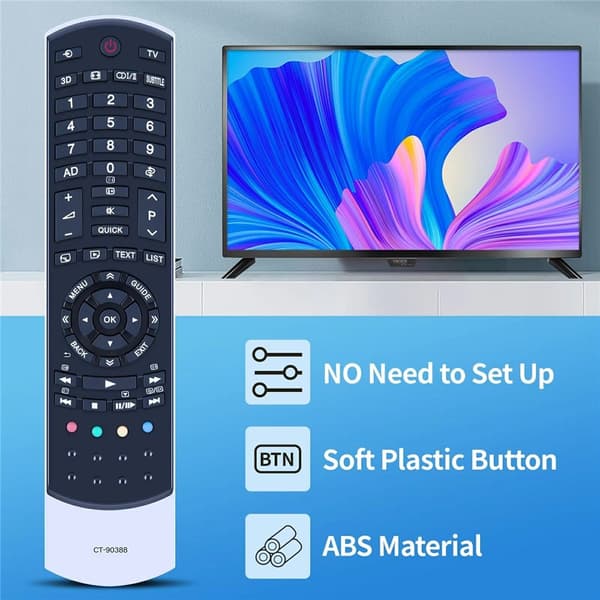 Fjernkontrollerstatning for CT-90388 For Toshiba TV Black