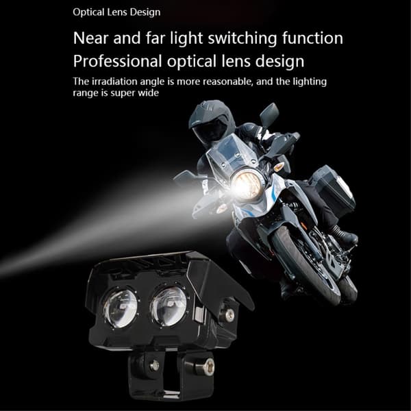 Vanntett Motorsykkel LED-Frontlys Super Sterk Tåkelys Black