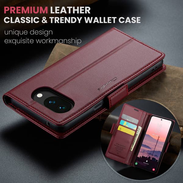CASEME Google Pixel 10a RFID Suojattu Lompakkokotelo Red