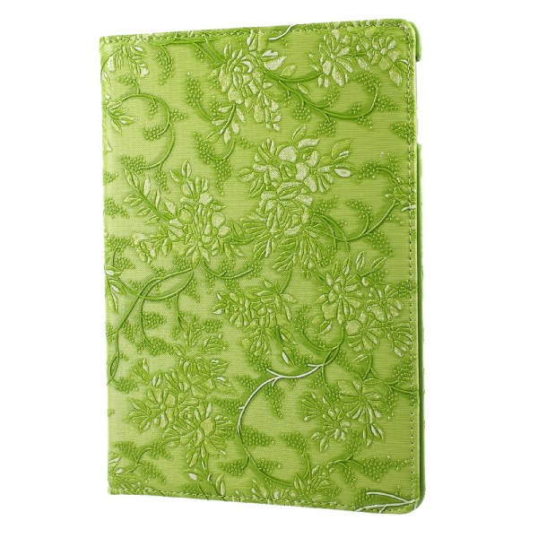 360 graders roterende stativ Grapevine Pattern Case til iPad 9.7 (2017) - Grøn Green