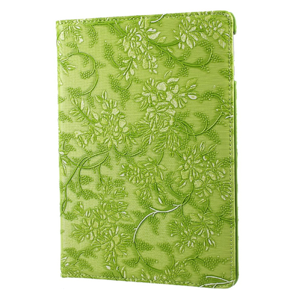 Fodral iPad (2017/2018) / iPad Air, 360 rotation Blommor - Grön Grön