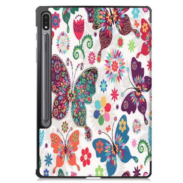 Tri-fold Stand Smart Case for Samsung Galaxy Tab S7 Plus / S8+ - Butterflies Multicolor