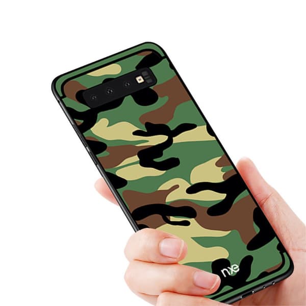 NXE Camouflage Pattern TPU Kansi - Samsung Galaxy S10 - Army Vihreä Green