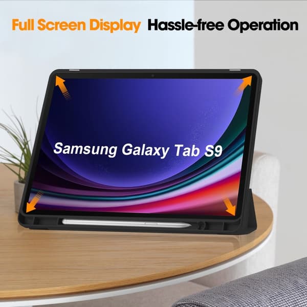 Slim Fit suojakuori Samsung Galaxy Tab S9:lle Sleep - Wake Up Black