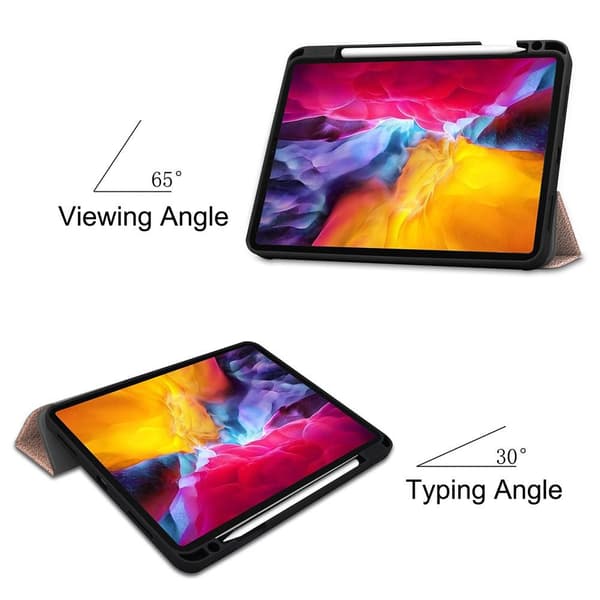 iPad Pro 11 2021 Slim Fit Trefoldelig Cover - Rose Guld Pink gold