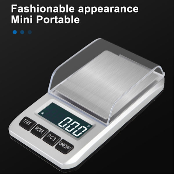 Liten Våg Digital-Våg Rostfri Väger 0,01 gram upp till 200 gram Silver