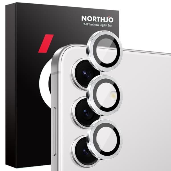 NORTHJO för Samsung Galaxy S25 Härdat Glas Kameralinsskydd Silver
