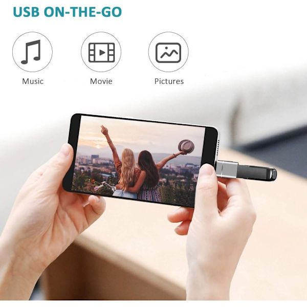 USB C til USB - adapter USB - C til USB 3.0 - adapter OTG for MacBook Pro MacBook Air iPad Pro osv Black