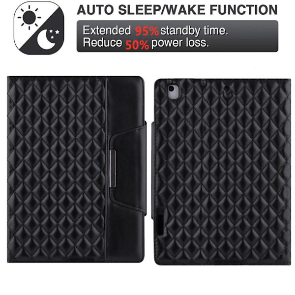 Til iPad 10.2 (2021)/(2020)/(2019) Broderigitter Tabletcover Black