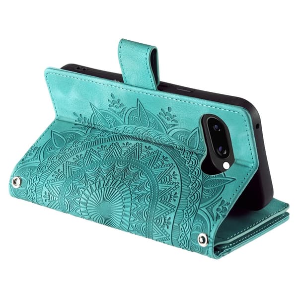 Til Google Pixel 10a Pungcover Mandala Blomstermønster - Mintgrøn Green