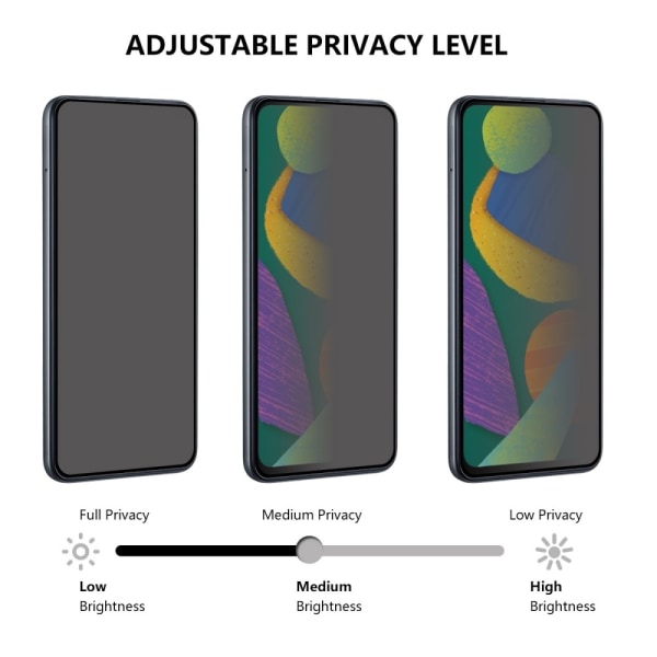 til iPhone 15 Pro Hærdet glas 180-graders anti-spion Privacy 2st Transparent