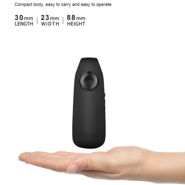 Mini Body Camera 1080P HD Loop Videoopptaker inkl. 32GB SD-kort Black
