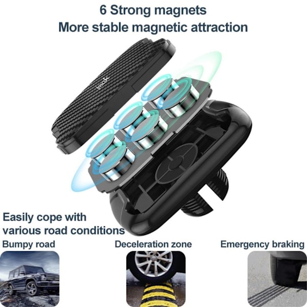 IMAK teleskooppinen magneettinen autotelineen imukupin kiinnike Black