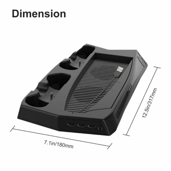 Sony Playstation 5 UHD/DE Opladningsstativ Køleventilatorcontrolleroplader Black