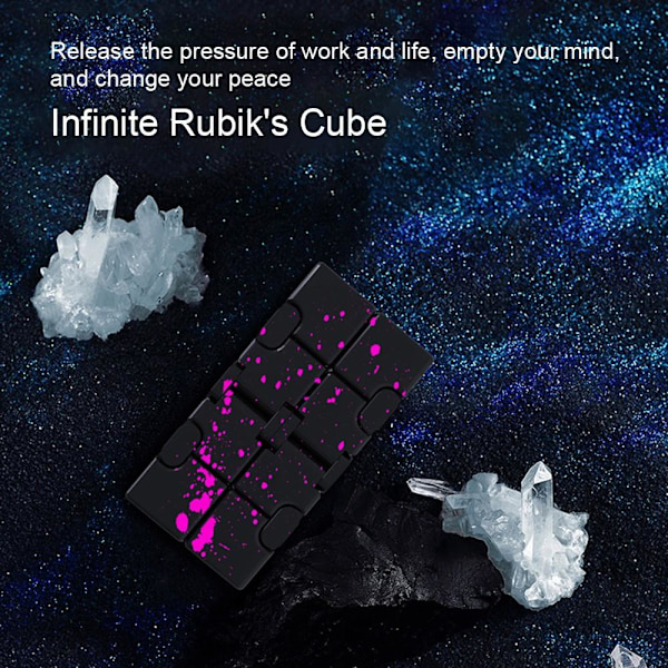 Fidget Toy Infinite Cube Stress Relief Flip Block - Musta - Keltainen Yellow