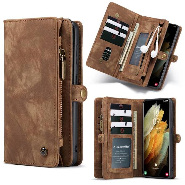 Samsung Galaxy S21 CASEME 2-i-1 Avtakbar - Brun Brown