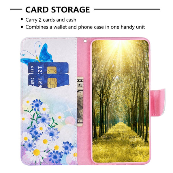 Til Samsung Galaxy S24+ tegnebogstativetui mønstertelefoncover Multicolor
