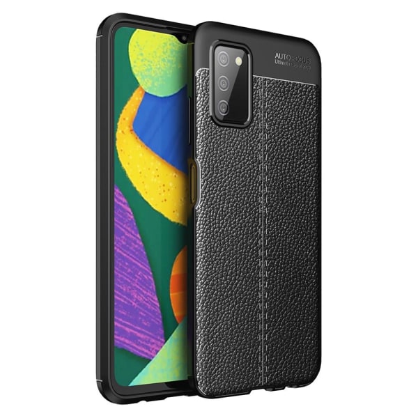 Samsung Galaxy A03s TPU Case Shell Litchi Texture - Svart Black