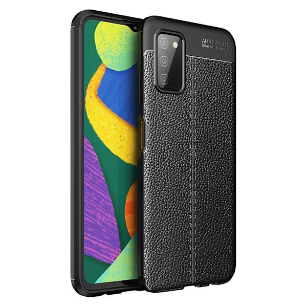 Samsung Galaxy A03s TPU Deksel Litchi Texture - Svart Black