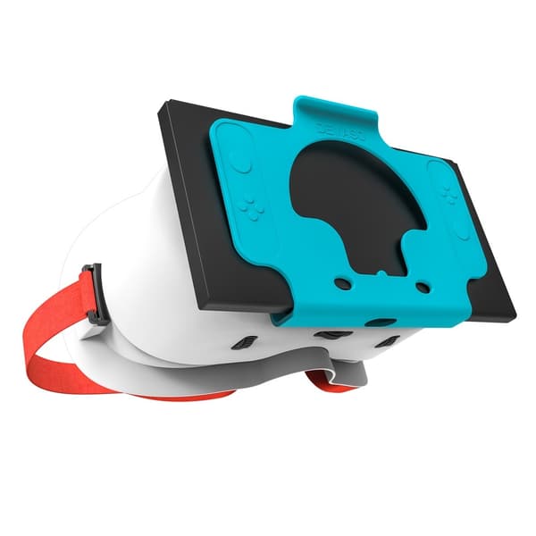 VR-headset med varmeavledende hodebånd og VR-briller kompatible med Nintendo Switch Blue