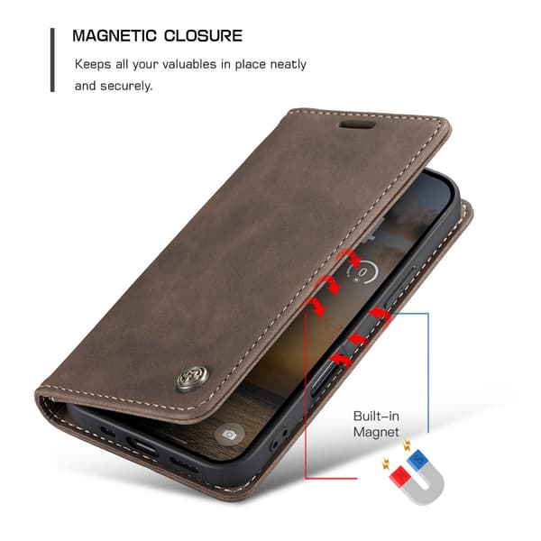 CASEME Lommebok-deksel iPhone 17 Pro - Kaffe Dark brown