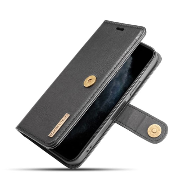 DG.MING iPhone 12 Pro Max Split Läder Plånboksfodral - Svart Svart