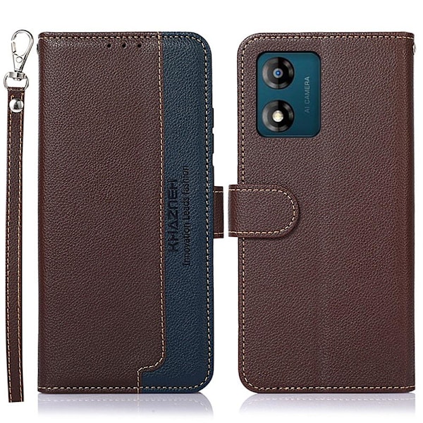 KHAZNEH telefoncover til Motorola Moto E13 4G - brun/blå Brown