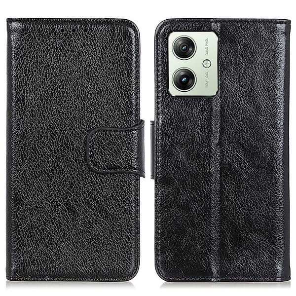 Motorola Moto G54 Plånboksfodral Textured Split - Svart Svart
