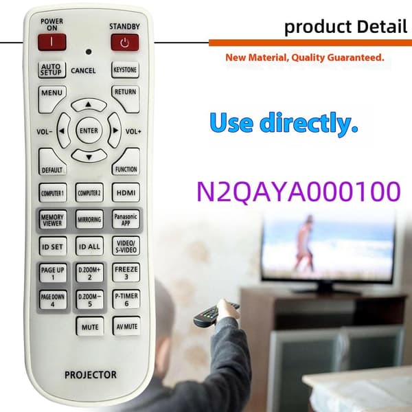 Fjernkontroll Erstatning N2QAYA000100 for Panasonic-projektor White