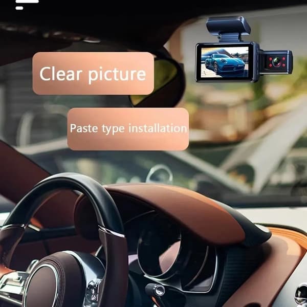 Front- og bakopptak Dash Cam 1080P HD Night Vision Bilkameraopptaker Black