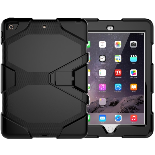 iPad 9.7 (2018) / iPad 9.7 (2017) Heavy Duty Armor Case - musta Black
