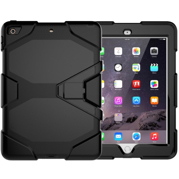 iPad 9.7 (2018) / iPad 9.7 (2017) Heavy Duty Armor Cover - Sort Black