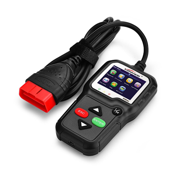 KONNWEI KW680 OBDII/EOBD Scanner OBD2 CAN-buskodelæser - sort