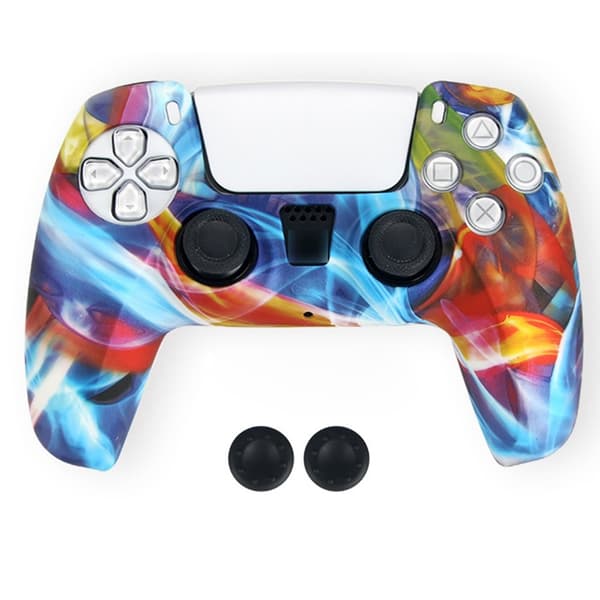 DATA FROG För Sony Playstation 5 Silikonskydd Spelkontrollskydd med 2 Rocker Caps multifärg