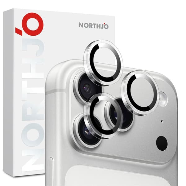 NORTHJO Kameralinsebeskytter med metallring til iPhone 18 Pro / 18 Pro Max Transparent