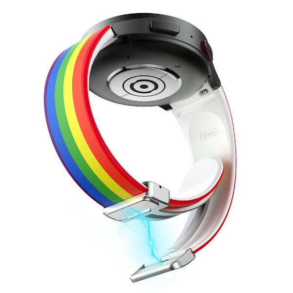 Samsung Galaxy Watch5+4 40 44mm Watch5 Pro 45mm Silikon Rem Regnbåge multifärg
