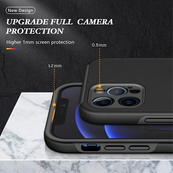 iPhone 13 Pro Sormirengas Sivutuen Hybridikotelo - Musta Black