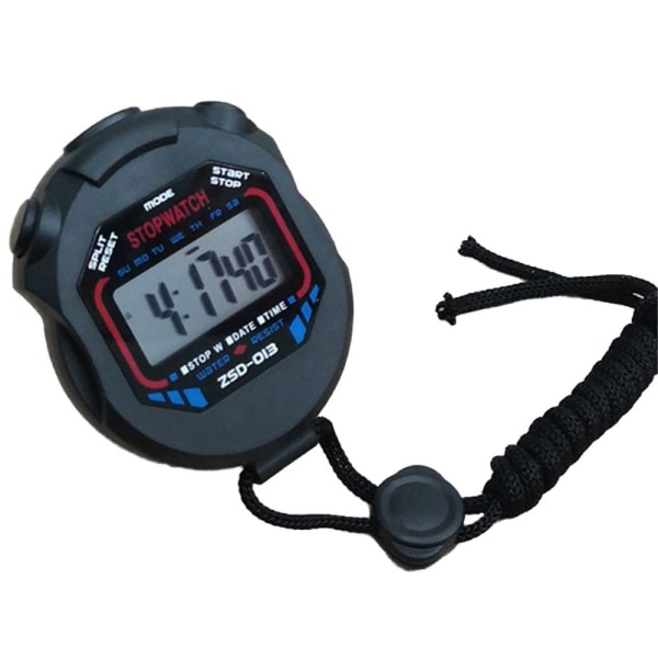 Tidtagare stoppur LCD-skärm Simning Löpning Sport Digital Timer Svart