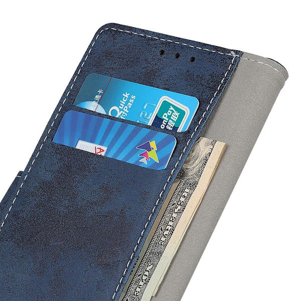 Retro tegnebog stativetui til Google Pixel 6a - Mørkeblå Dark blue